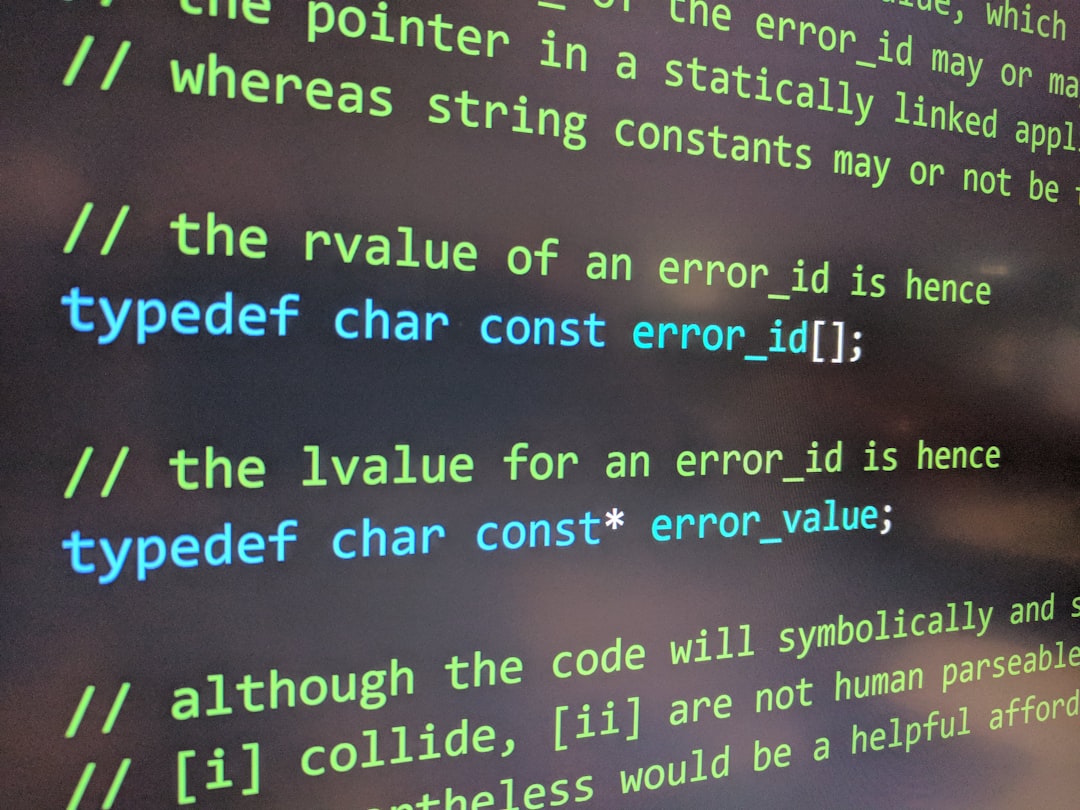 Code on a screen